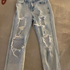 Stylish Light Blue Distressed Women Jeans